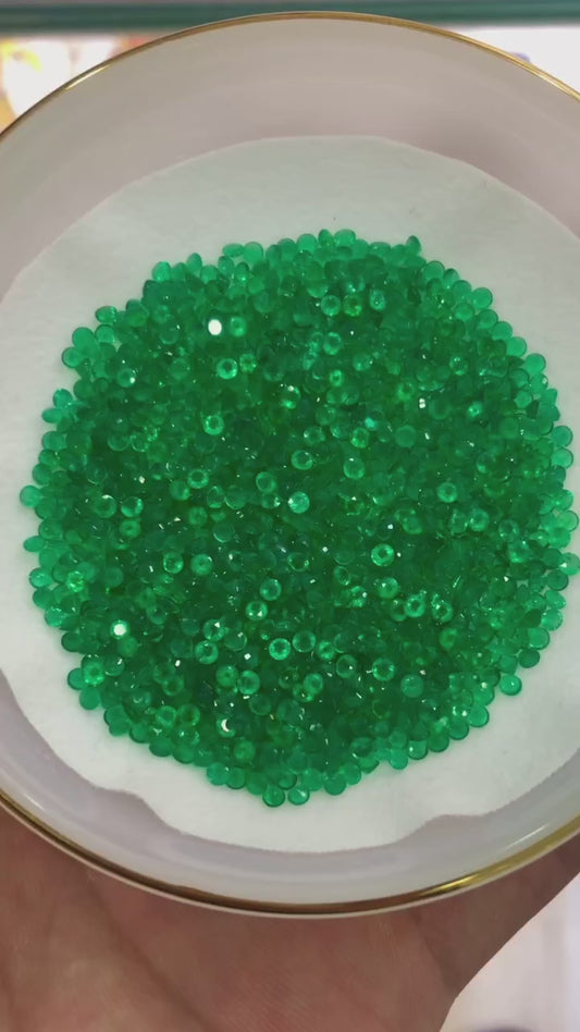 3mm Natural Calibrated Round Zambian Emeralds